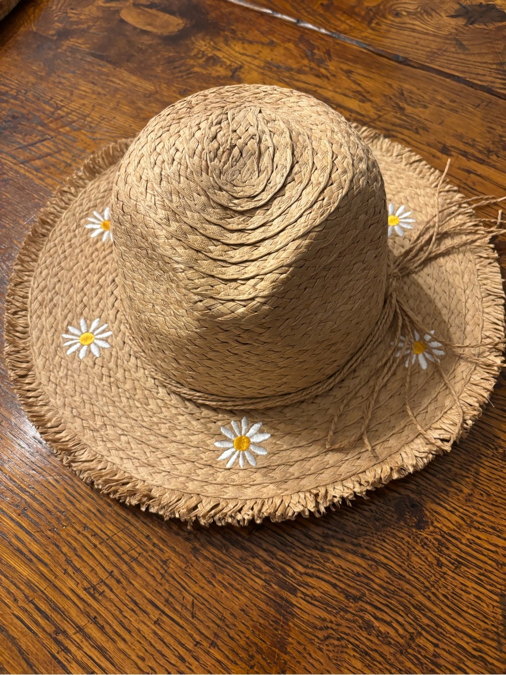 Shiraleah straw hat with daisy embroidery